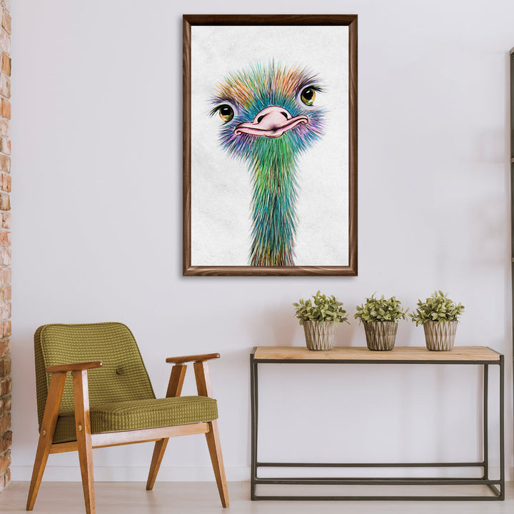 Watercolor Ostrich Canvas Wall Art II
