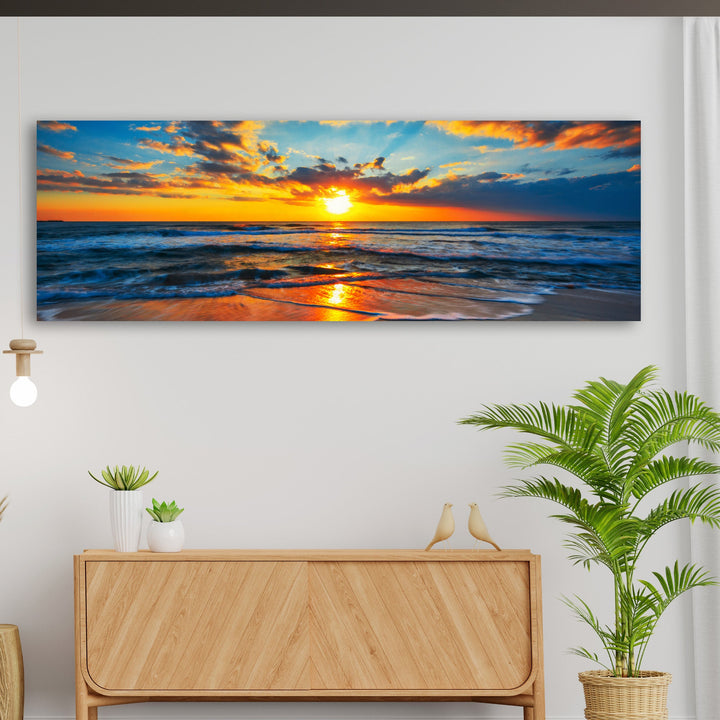 Sunrise On Atlantic Ocean Canvas Wall Art II