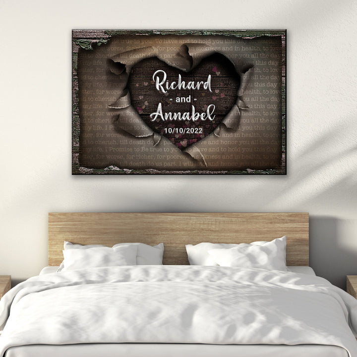 Unwrapped Heart Wedding Vows Sign