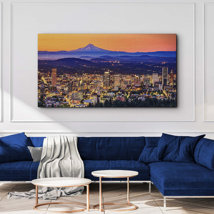 Portland Oregon Skyline Canvas Wall Art