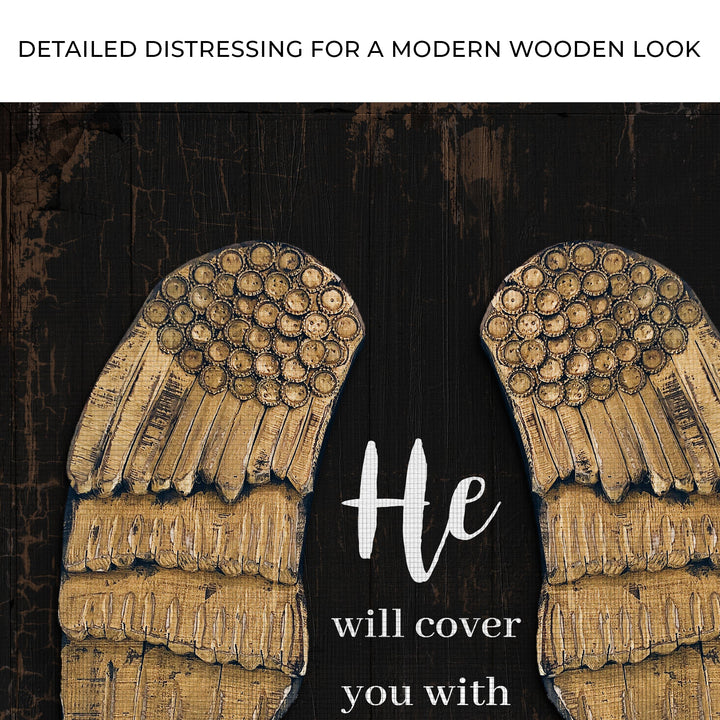 Psalm 91:4 He Will Cover You With His Feathers Sign II