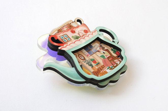 Teapot House Brooch by LaliBlue - Quirks!
