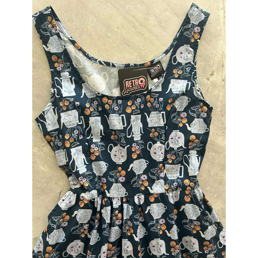 Teapots Fit & Flare Dress - XS only