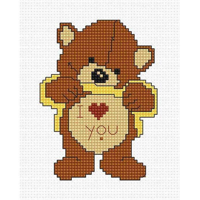 Teddy Bear B086L Counted Cross-Stitch Kit