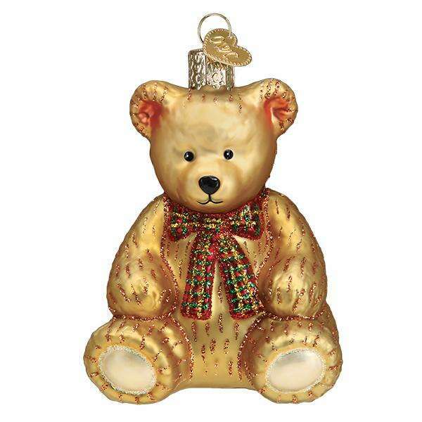 Old World Christmas Teddy Bear Blown Glass Ornament
