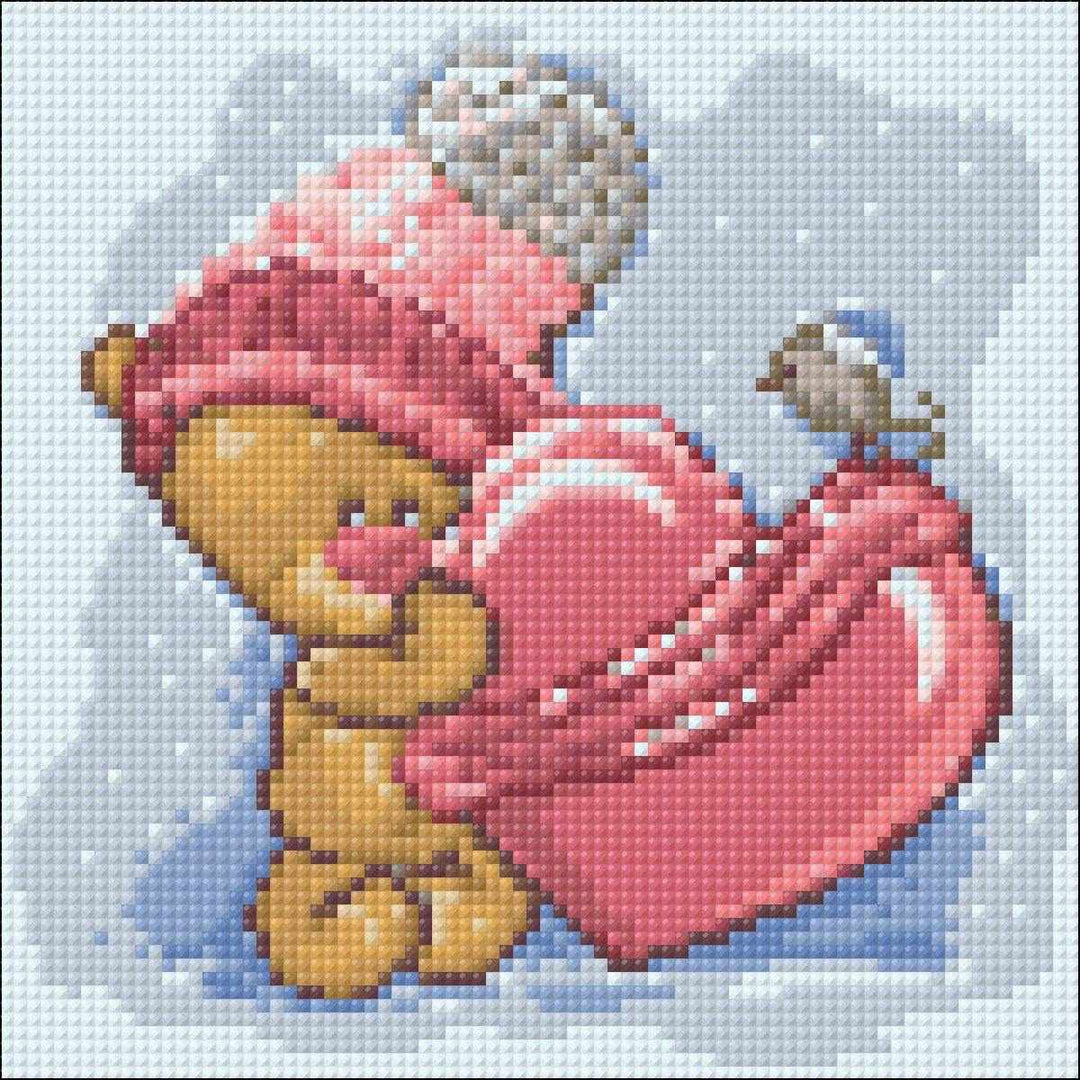 Teddy Bear WD2303 7.9 x 7.9 inches Wizardi Diamond Painting Kit