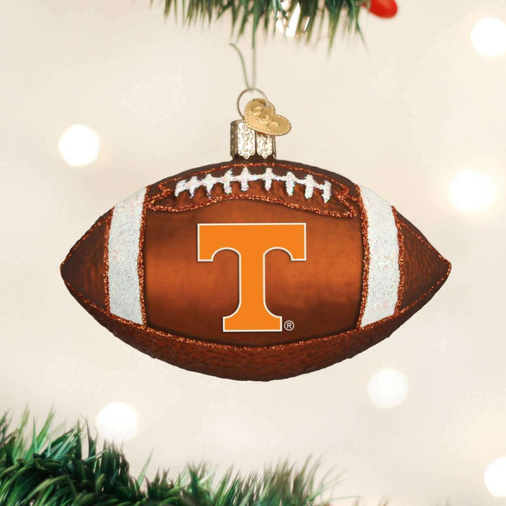 Old World Christmas Tennessee Volunteers Football Blown Glass Ornament