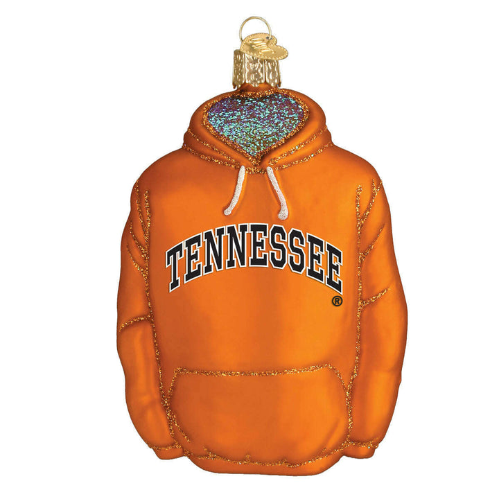 Old World Christmas Tennessee Volunteers Hoodie Blown Glass Ornament