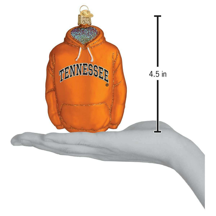 Old World Christmas Tennessee Volunteers Hoodie Blown Glass Ornament