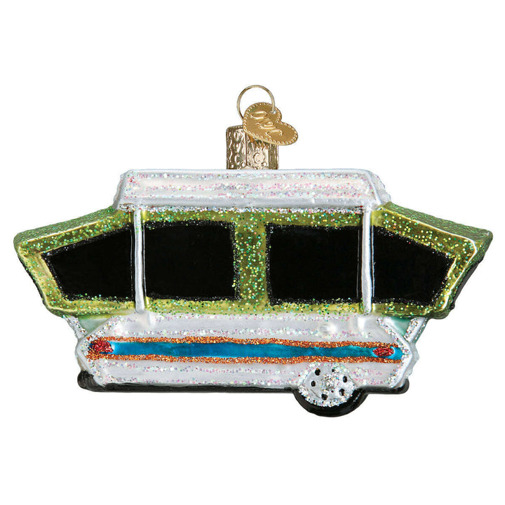 Old World Christmas Tent Camper Blown Glass Ornament