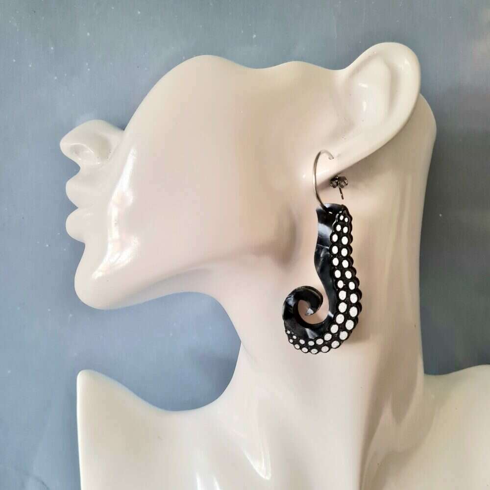 Tentacle Dangle Earrings by Cherryloco Jewellery 1