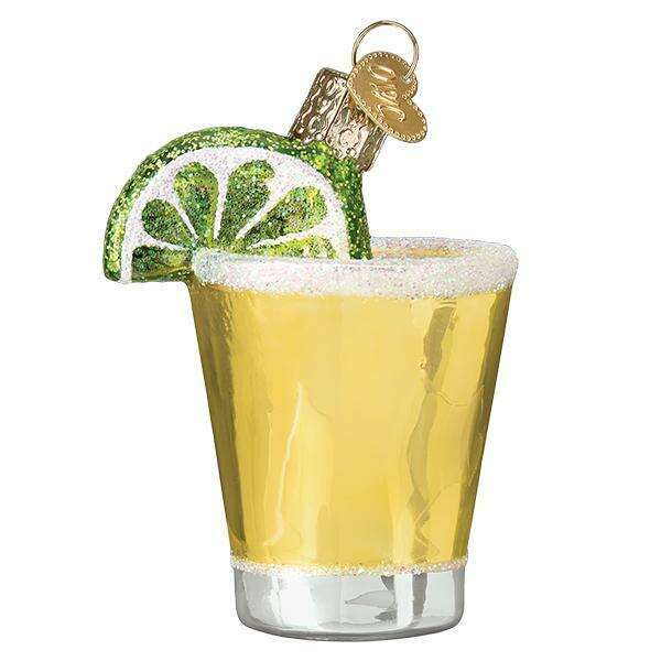 Old World Christmas Tequila Shot Blown Glass Ornament