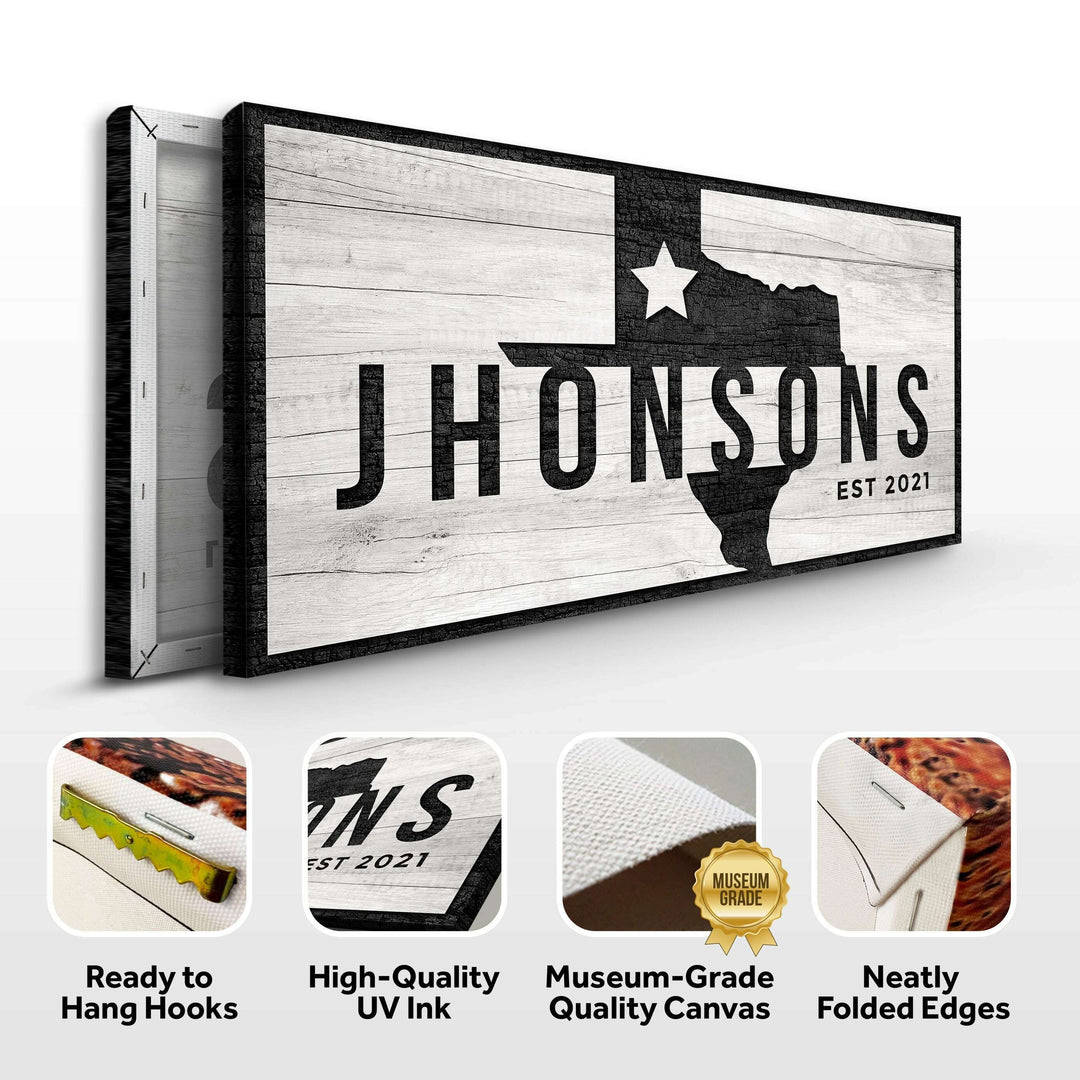 Texas Family Name Sign