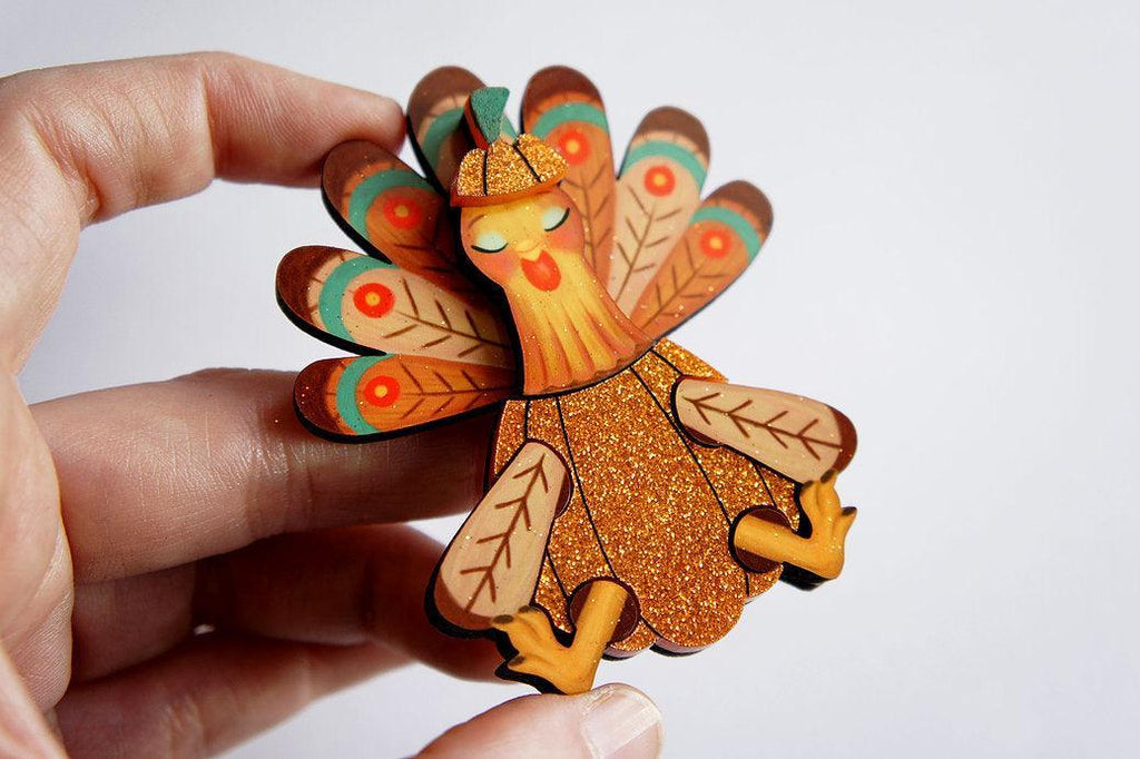 Thanksgiving Turkey Brooch by Laliblue - Quirks!