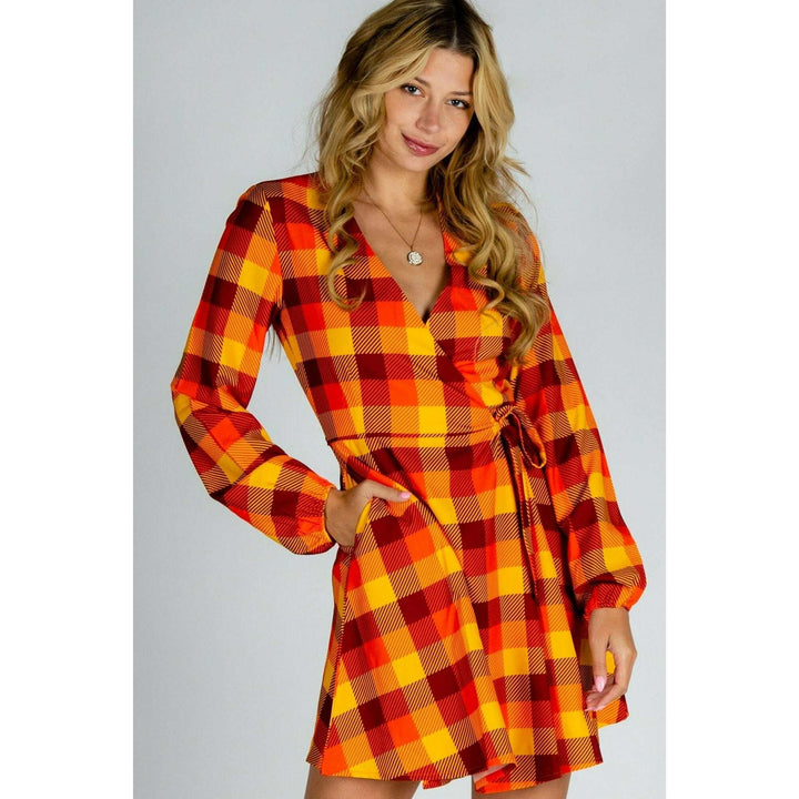 That 70s Dress | Thanksgiving Plaid Wrap Dress