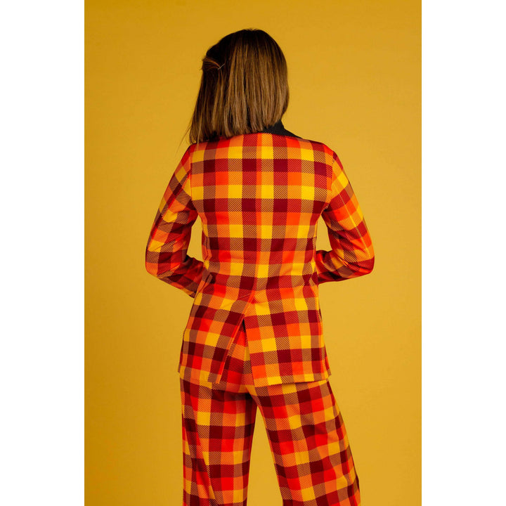 That 70s Suit | Womens Orange Plaid Thanksgiving Suit