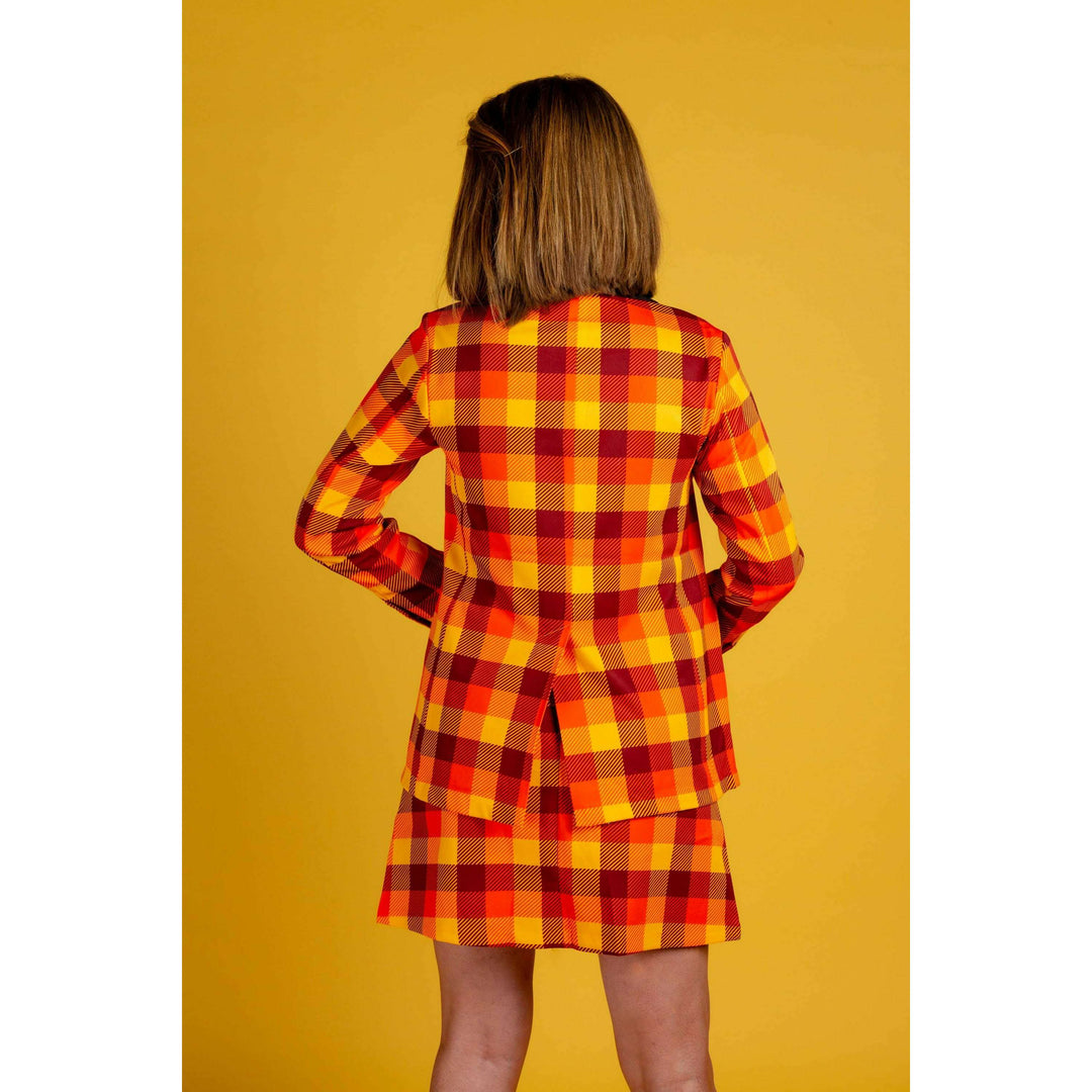 That 70s Suit | Womens Orange Plaid Thanksgiving Suit