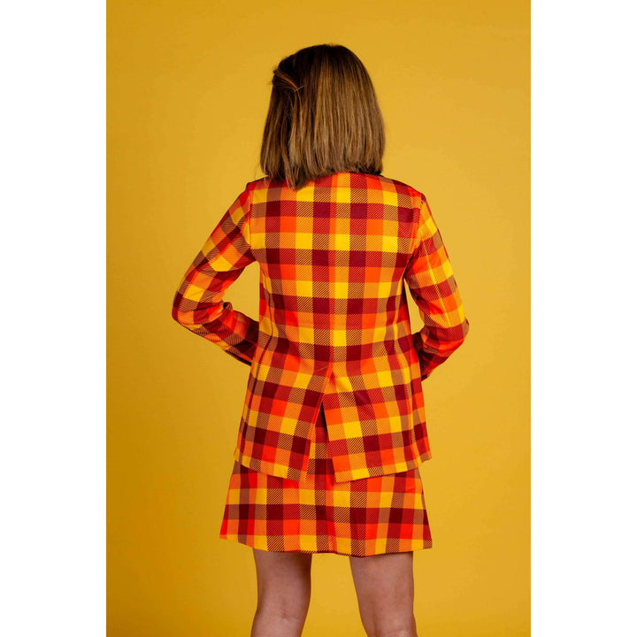 That 70s Suit | Womens Orange Plaid Thanksgiving Suit