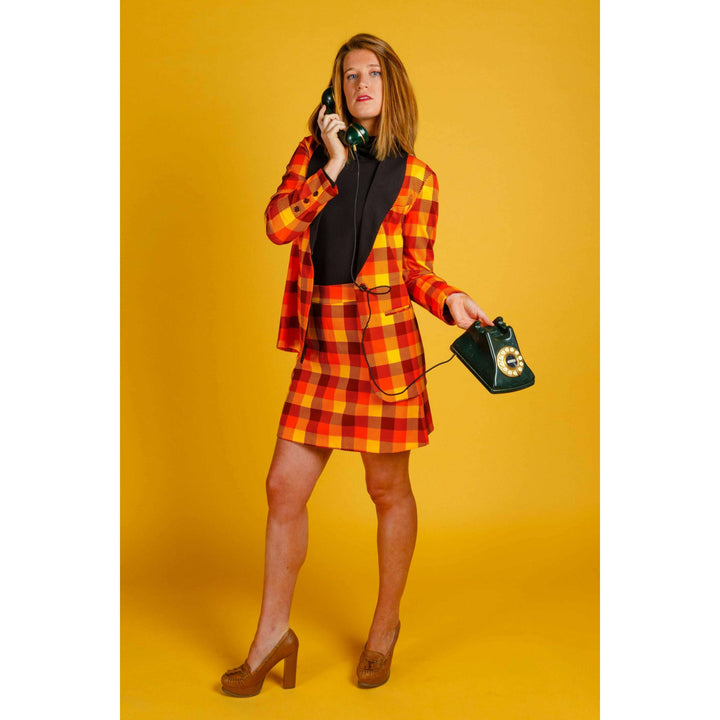 That 70s Suit | Womens Orange Plaid Thanksgiving Suit