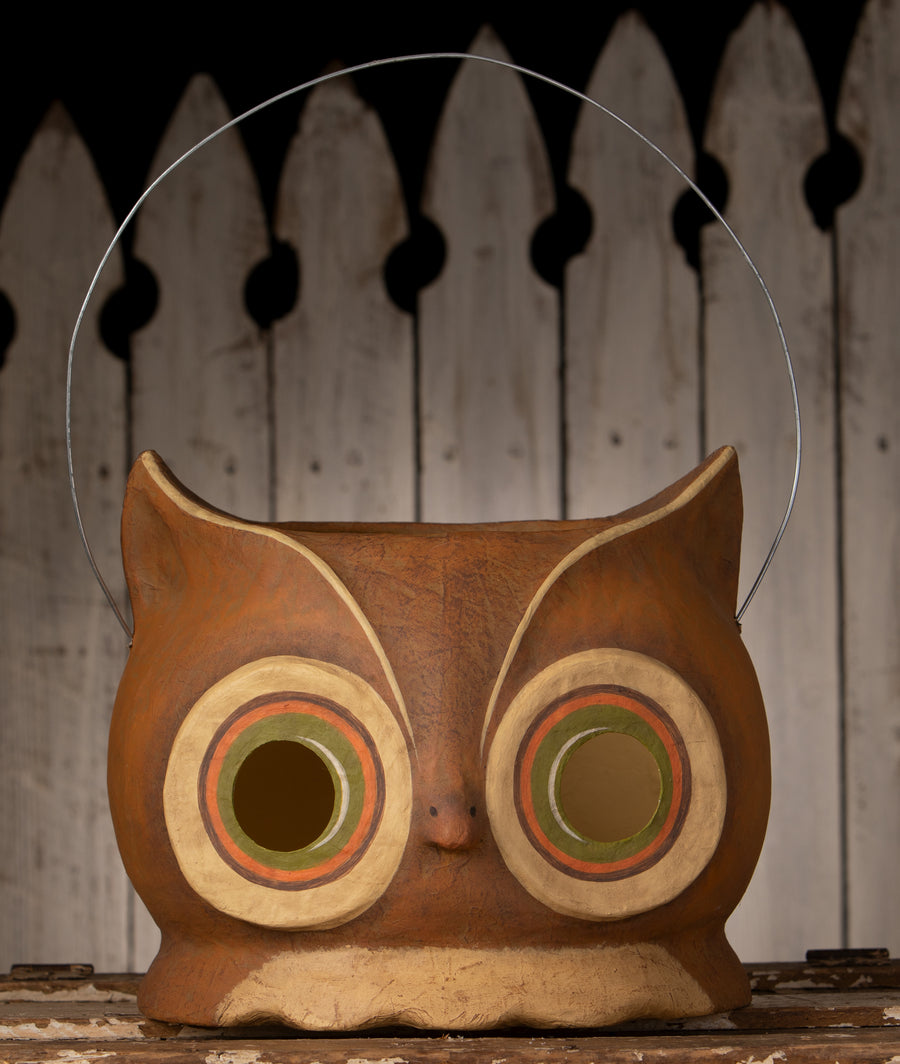 Hootin Owl Bucket by Bethany Lowe Designs, halloween decor