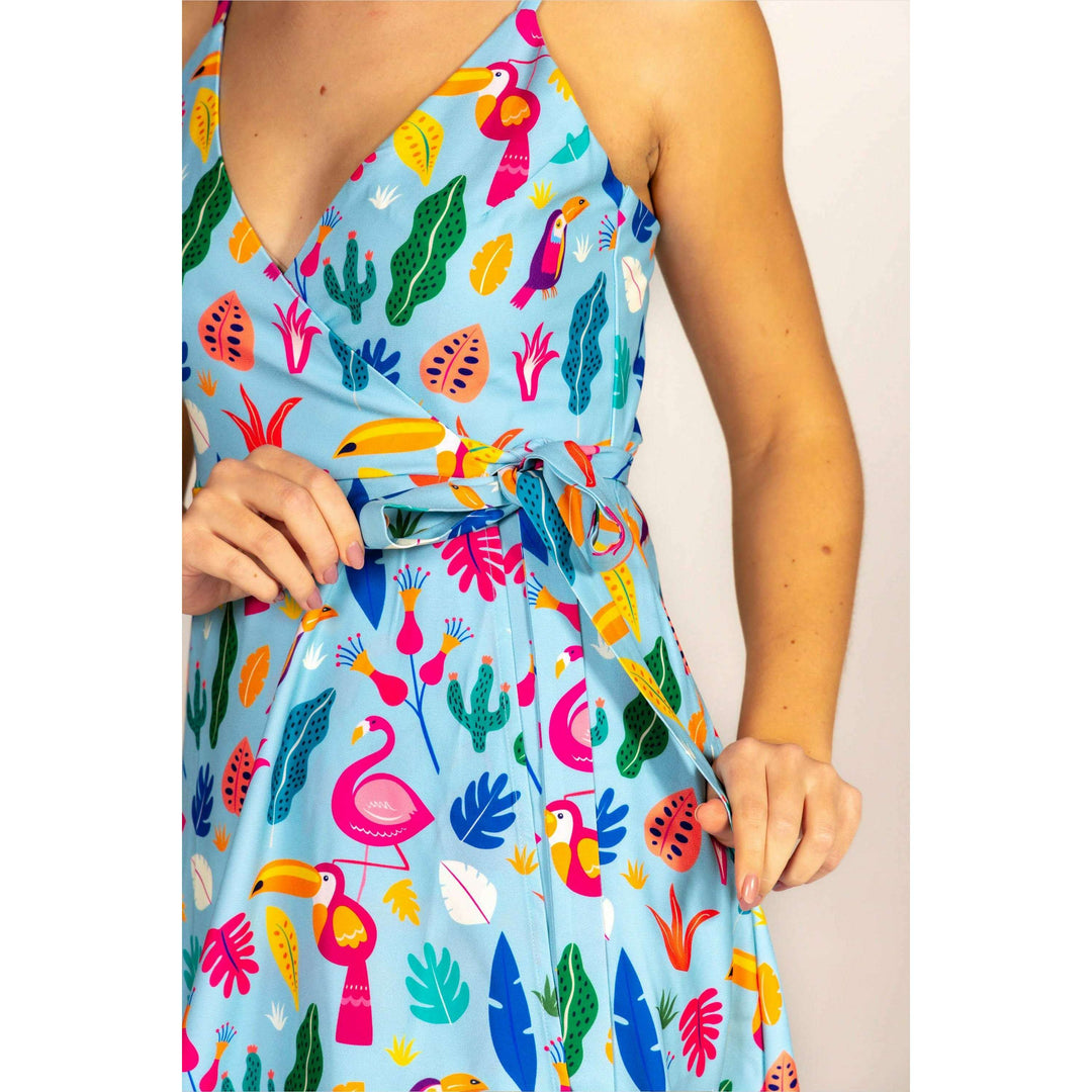 The Birds Of Paradise | Tropical Bird Strappy Dress