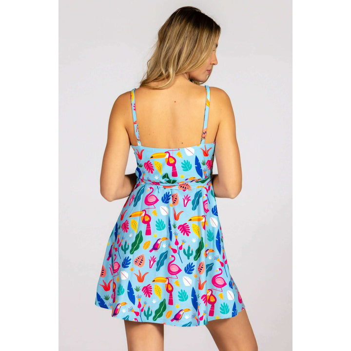 The Birds Of Paradise | Tropical Bird Strappy Dress