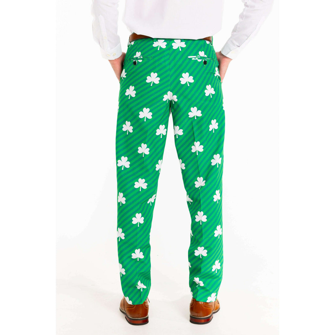 The Blarney Bagpiper | Diagonal Striped Clovers Suit Pants
