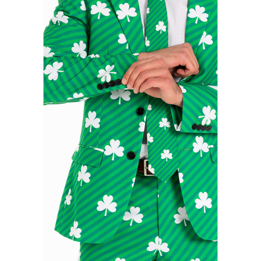 The Blarney Bagpiper | Diagonal Striped Clovers Suit