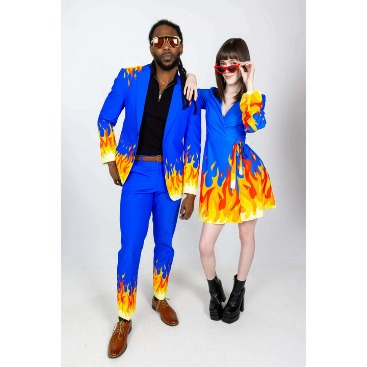 The Blaze Of Glory | Flames Wrap Dress