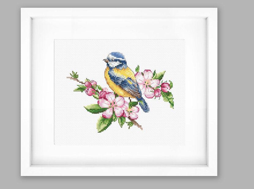 The blue tit  B1195L Counted Cross-Stitch Kit