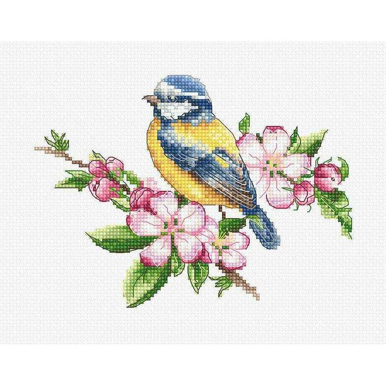 The blue tit  B1195L Counted Cross-Stitch Kit