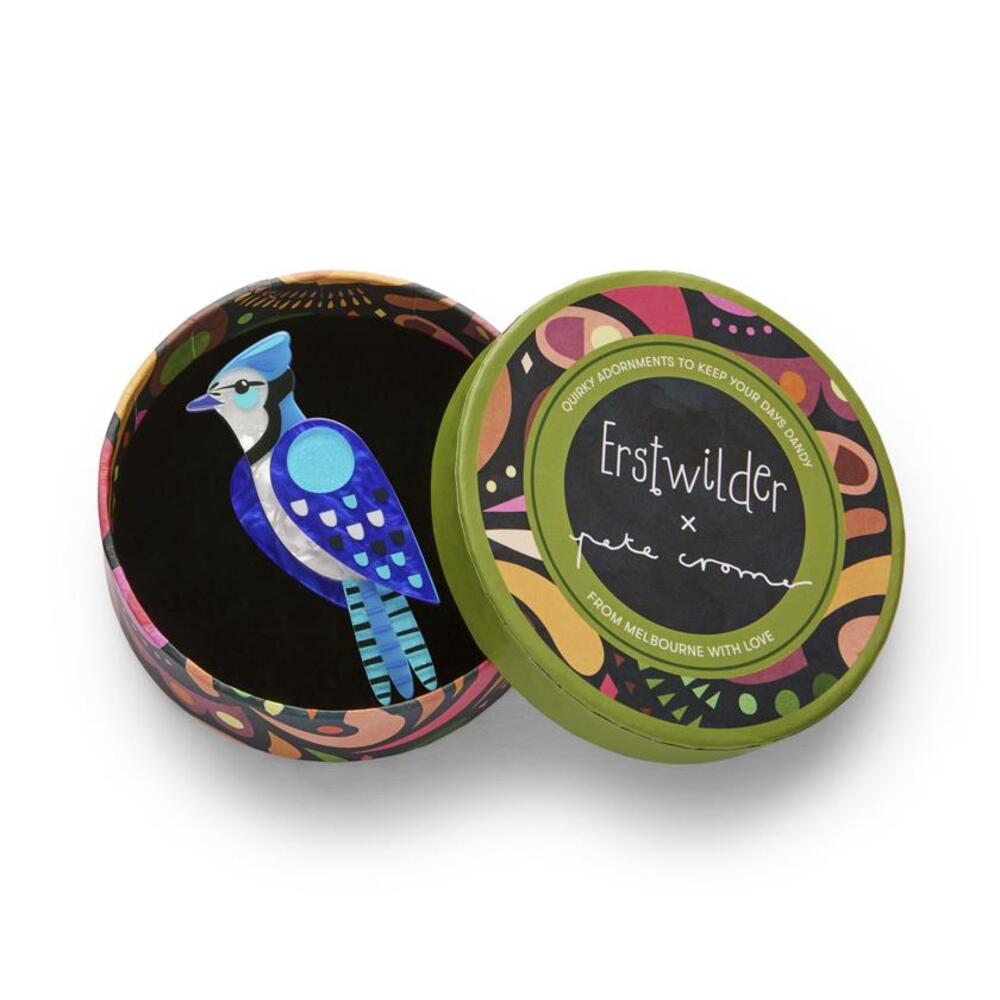 The Boisterous Blue Jay Brooch by Erstwilder 2
