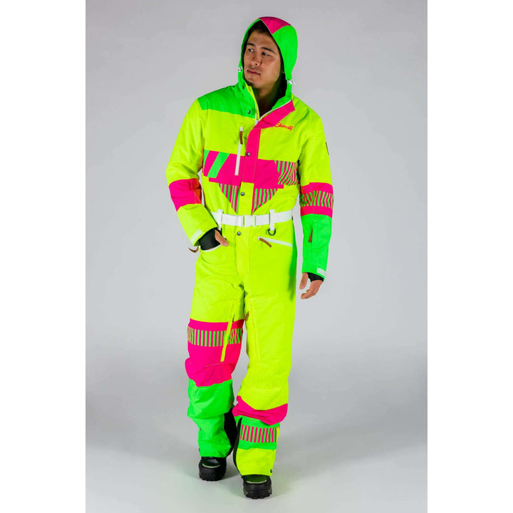 The Cat Track Fever | Mens Neon Yellow Retro Ski Suit