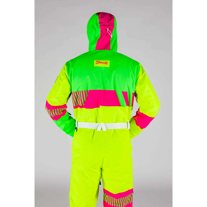 The Cat Track Fever | Mens Neon Yellow Retro Ski Suit