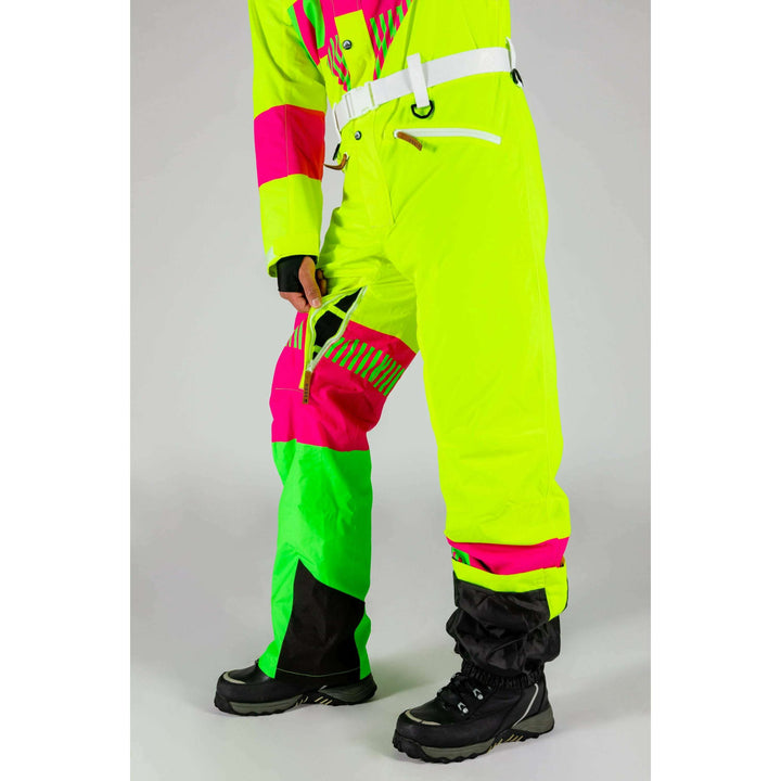 The Cat Track Fever | Mens Neon Yellow Retro Ski Suit