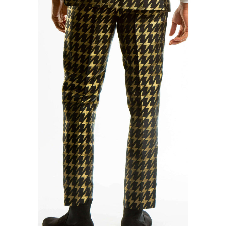 The Caviar and Cocktails | Gold Jacquard Black Label Suit Pants