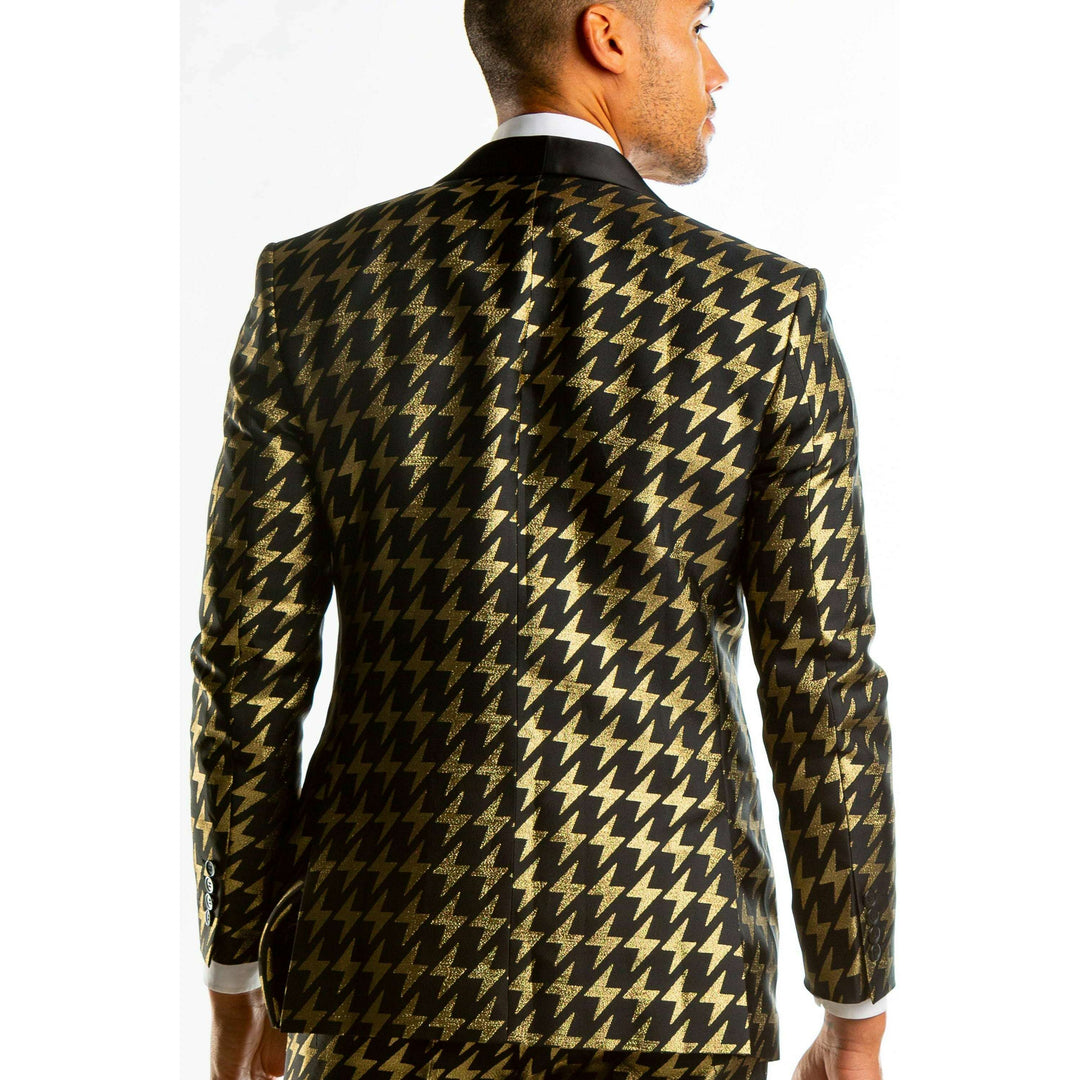 The Caviar and Cocktails | Gold Jacquard Black Label Suit