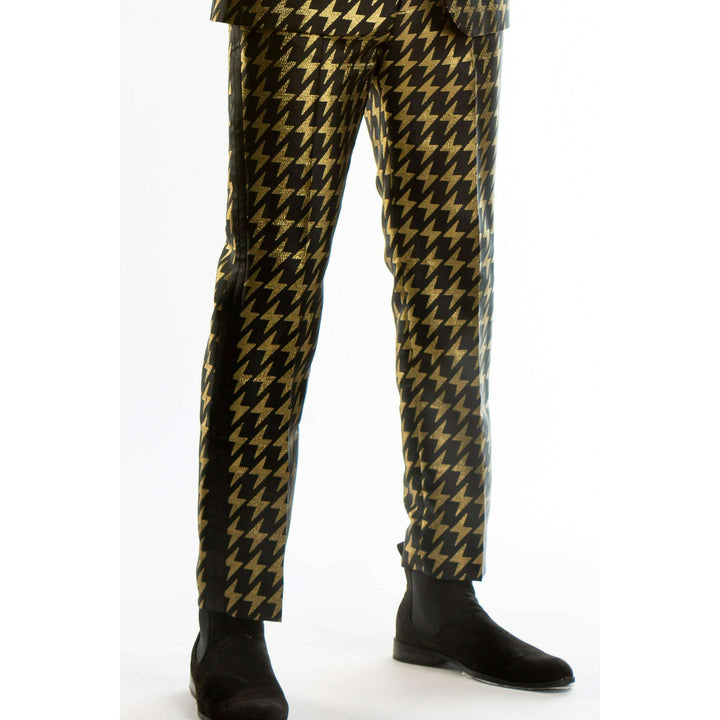 The Caviar and Cocktails | Gold Jacquard Black Label Suit