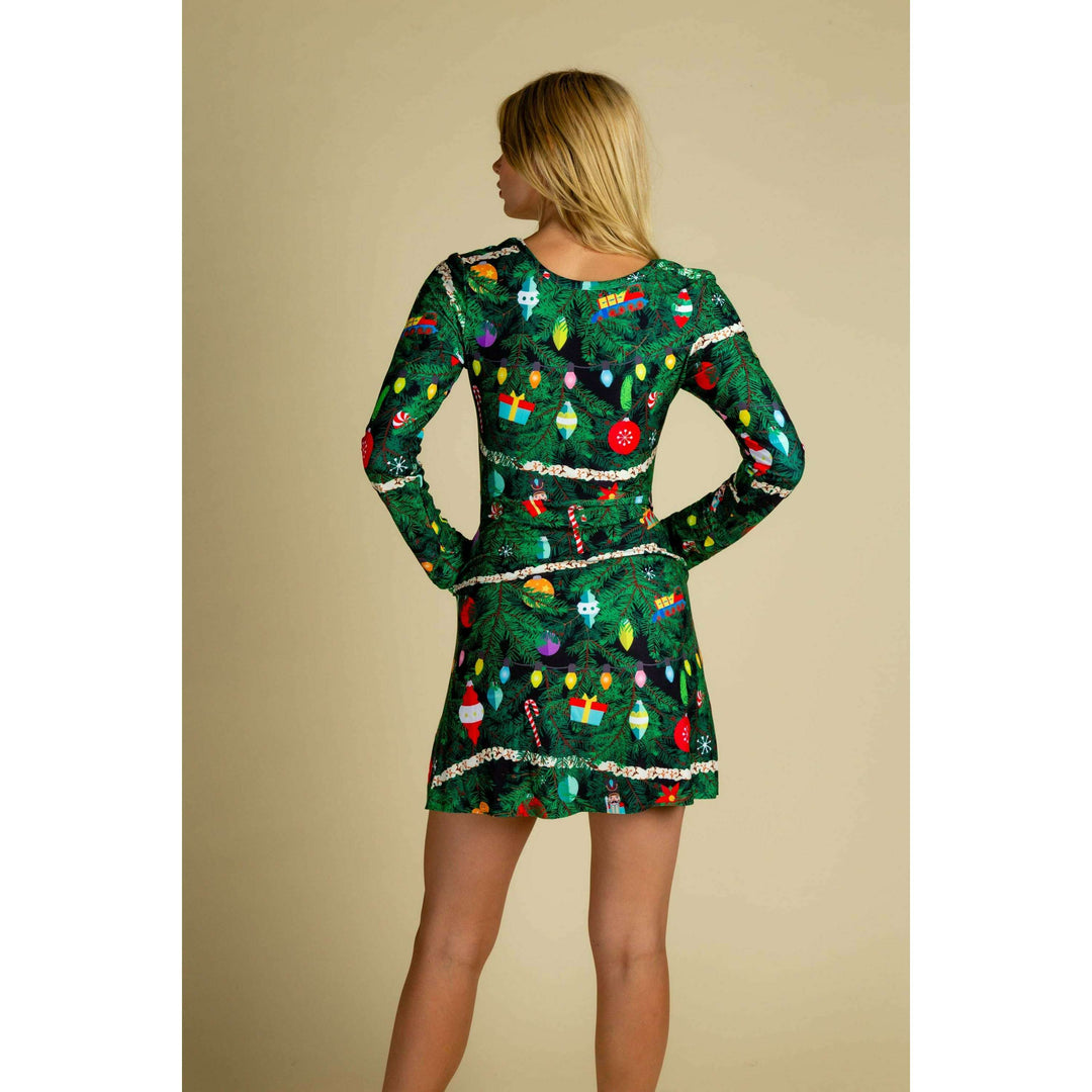 The Christmas Tree Camo | Christmas Tree Print Skater Dress