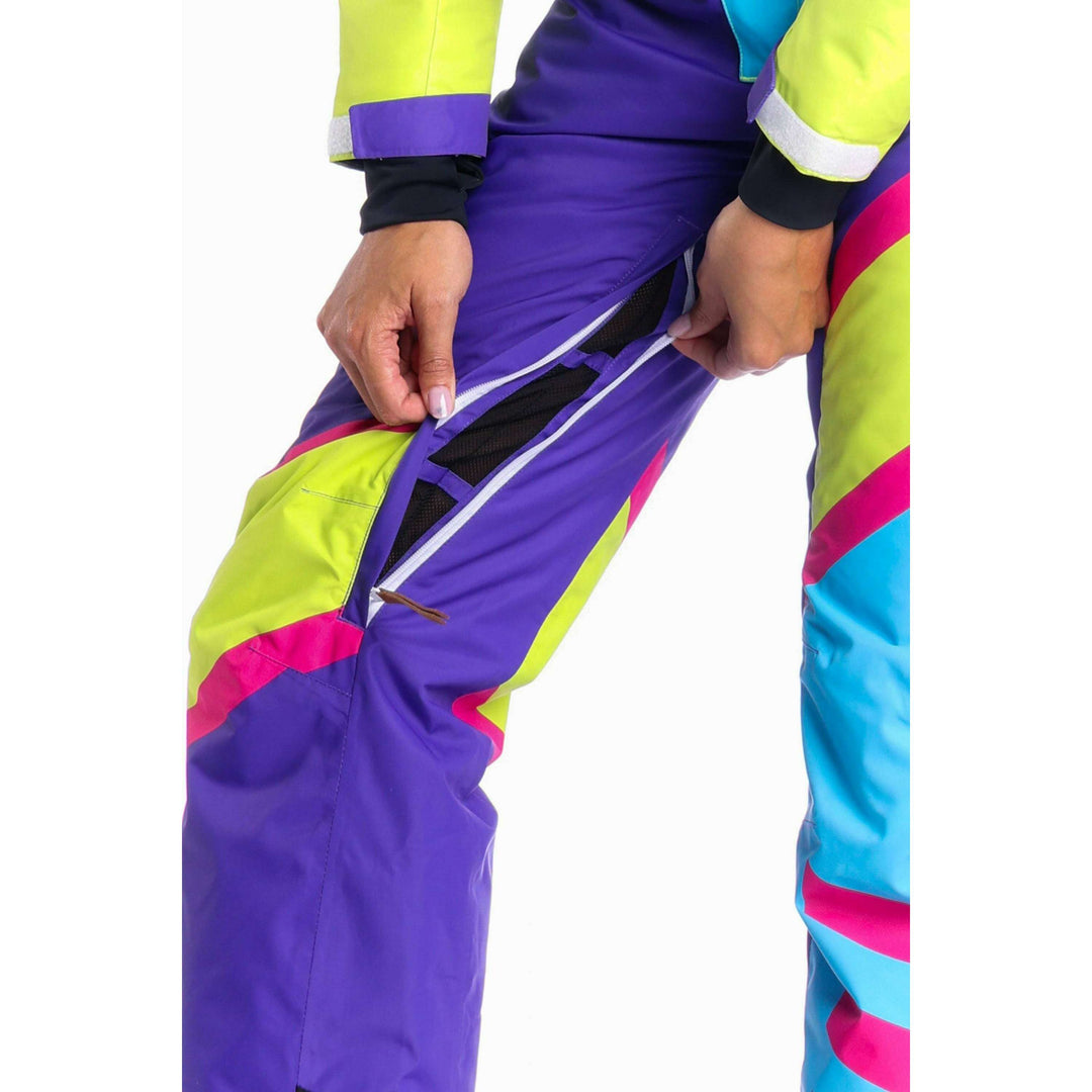 The Chute Your Shot | Neon Purple Retro Women's One Piece Ski Suit