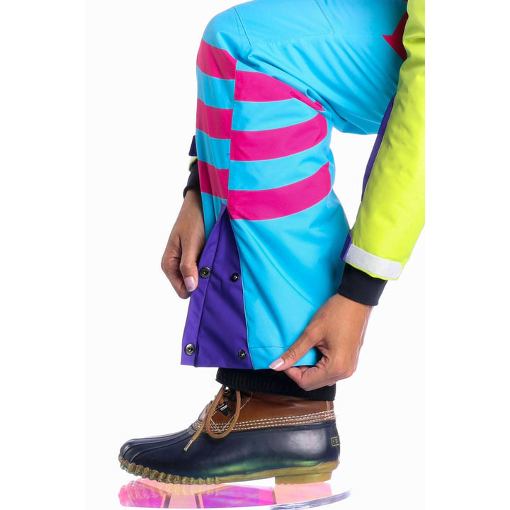The Chute Your Shot | Neon Purple Retro Women's One Piece Ski Suit
