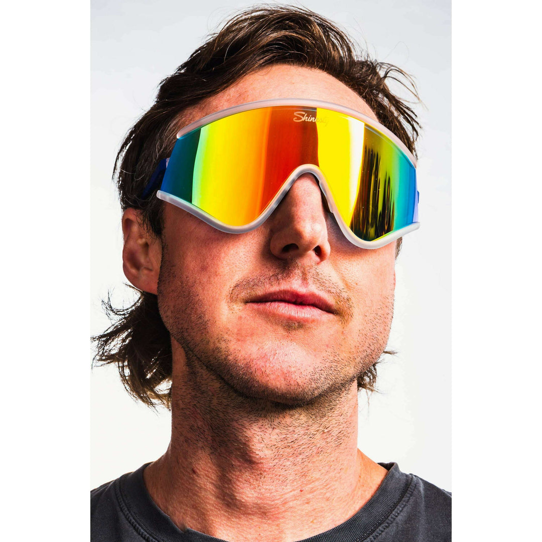 The Crushed Ice | Clear Polarized Mirrored Macho Sunglasses