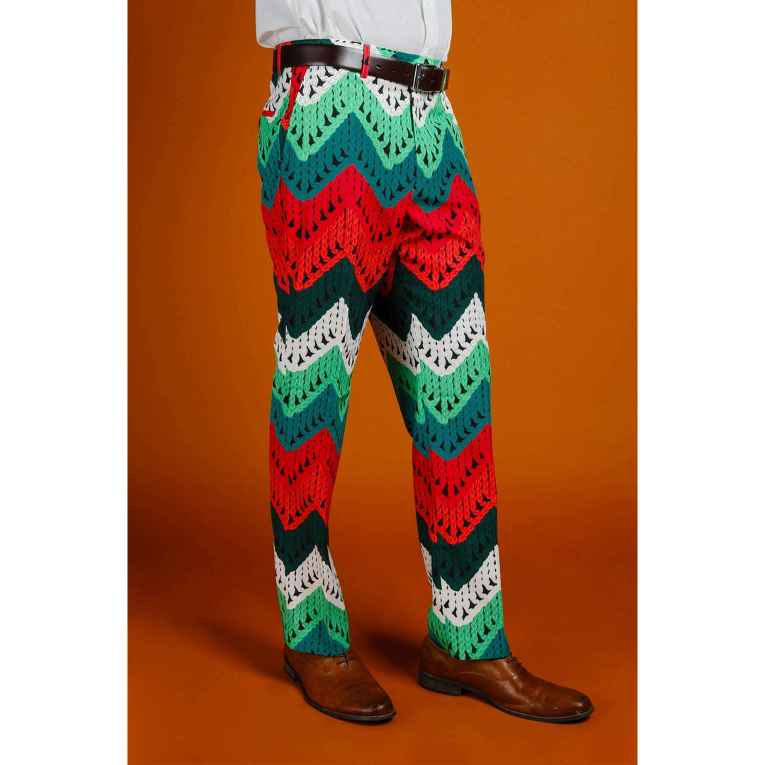 The Dapper Doily | Quilted Print Christmas Suit Pants