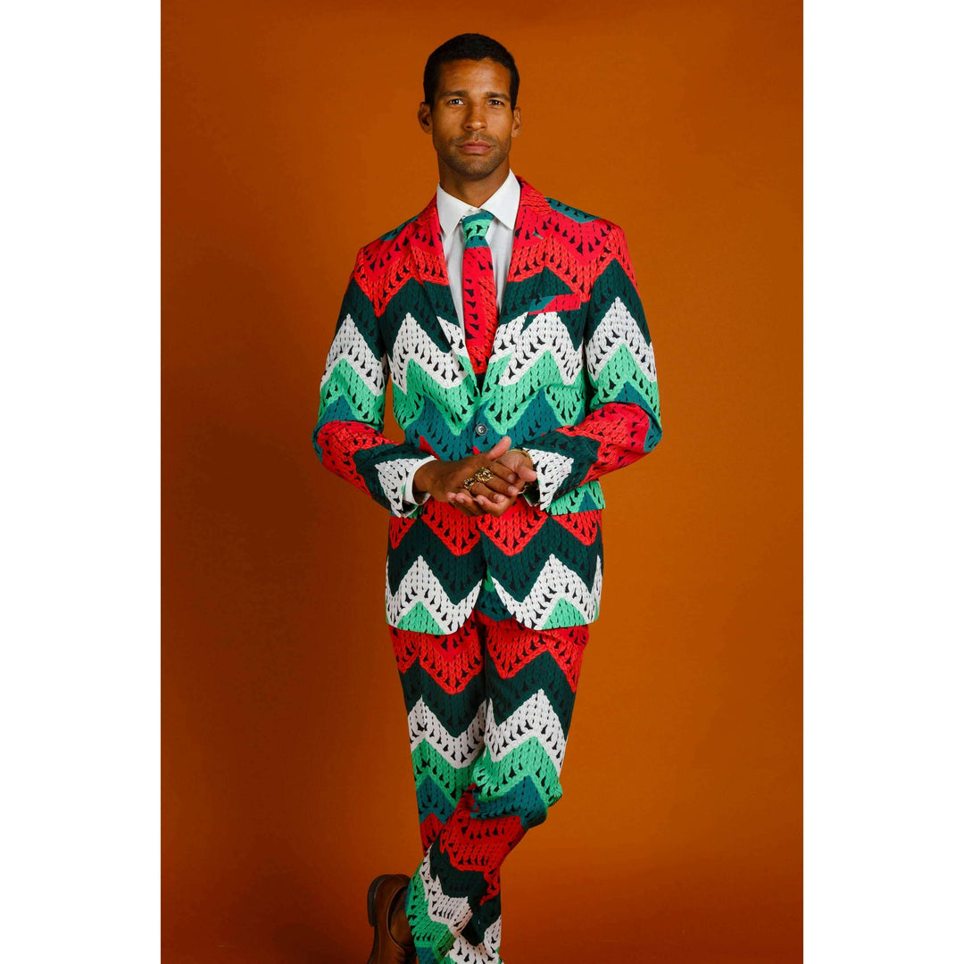 The Dapper Doily | Quilted Print Christmas Suit