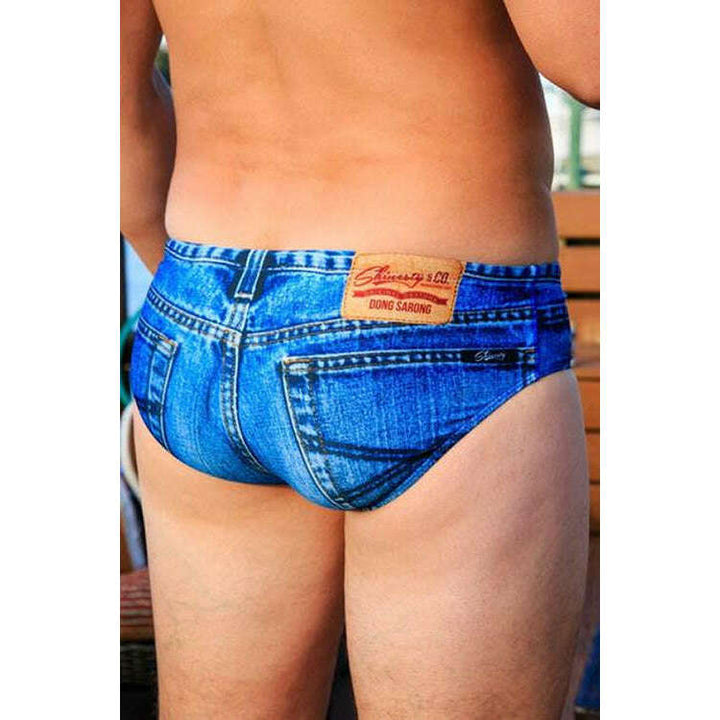 The Daytona Dong Sarong | Denim Print Swim Brief