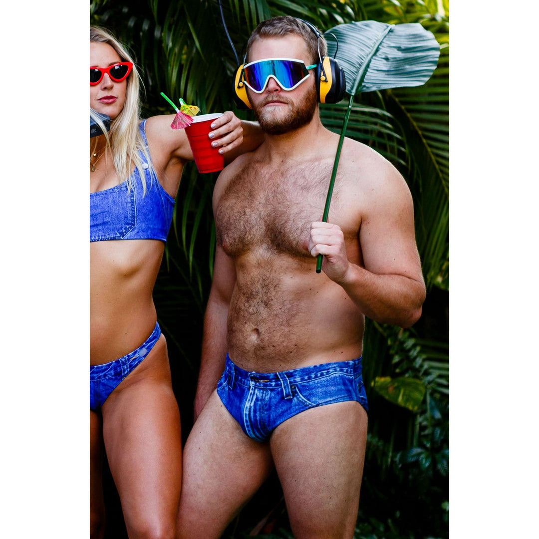 The Daytona Dong Sarong | Denim Print Swim Brief