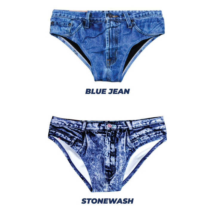 The Daytona Dong Sarong | Denim Print Swim Brief