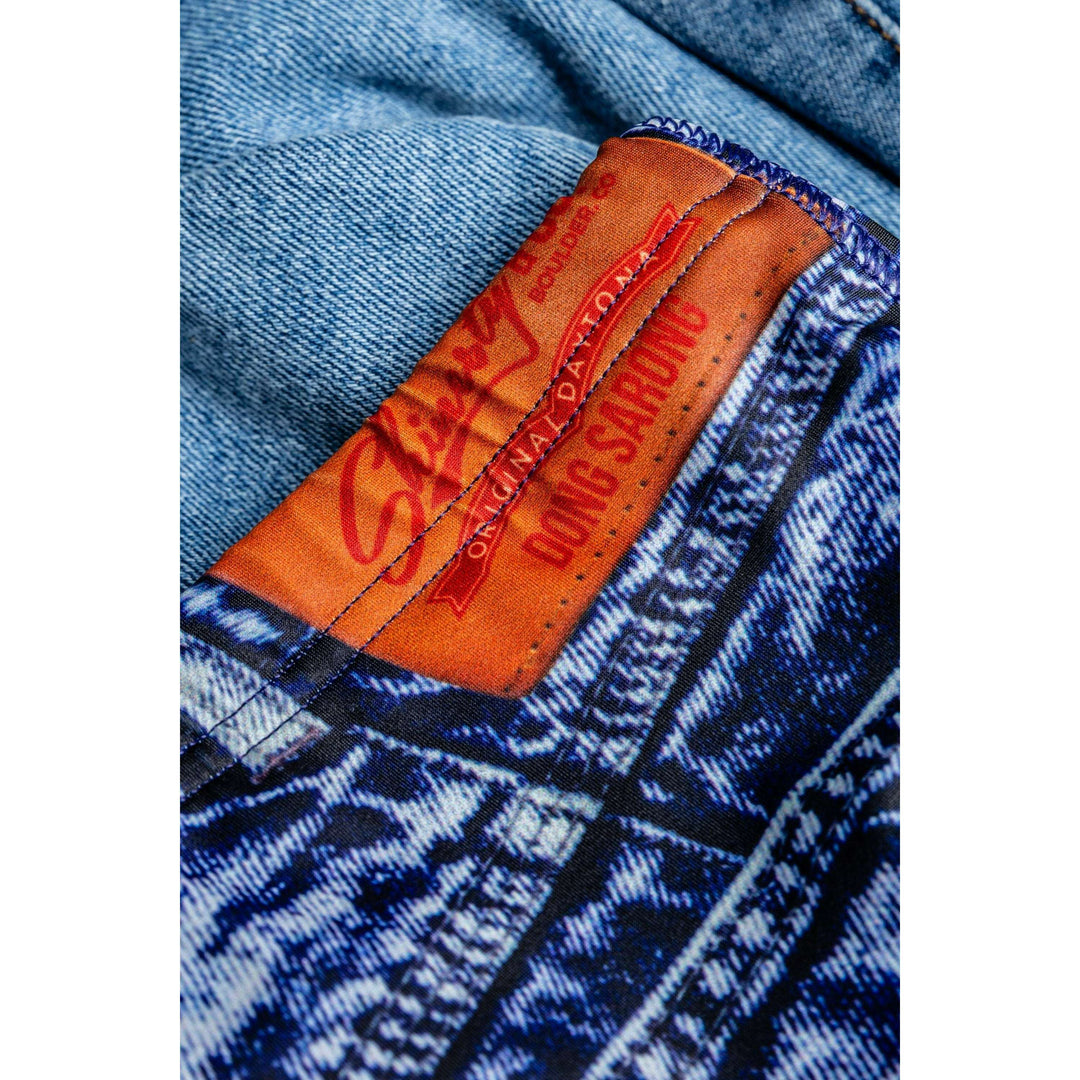 The Daytona Dong Sarong | Denim Print Swim Brief