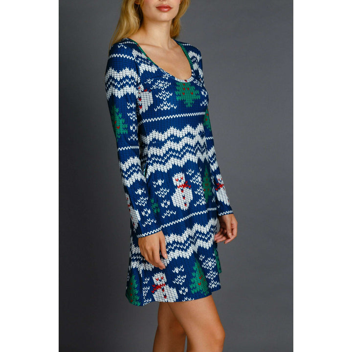 The Eggnog Aficionado | Snowman Print Christmas Skater Dress
