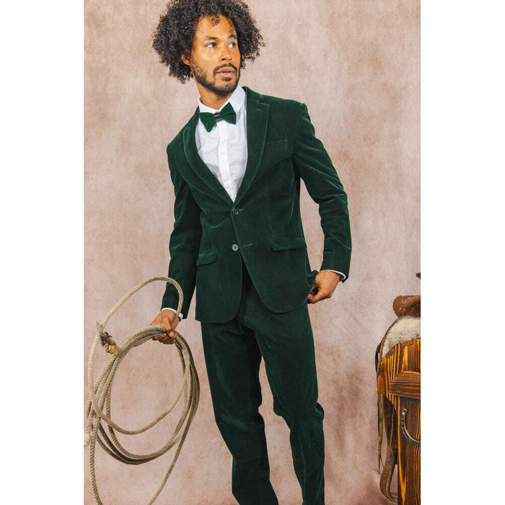 The Elegant Evergreen | Green Velvet Velvet Blazer
